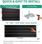 FRAYSCENT Slat Wall Paneling Garage Slat Wall Storage Systems Slatwall Panels Power Tool Organizer Wall Mount, PVC Garage Storage & Organization Products Slate Board (Black, 4ft x 4ft) - Image 4