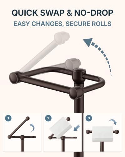 RARXTR Toilet Paper Holder Stand with Heavy Stable Base No Tipping Bronze - Image 3