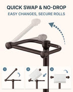 RARXTR Toilet Paper Holder Stand with Heavy Stable Base No Tipping Bronze - Image 3