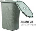 Mind Reader Slim Laundry Hamper with Lid, 60L Tall Clothes Basket, Narrow Tapered Design for Bathrooms, Closets and Laundry Rooms, Plastic, Mint - Image 5