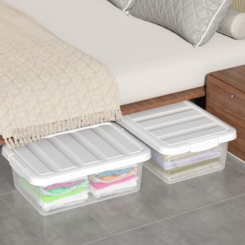 14 Quart Plastic Clear Storage Bin, 2 Packs - Image 4