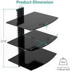 WALI 3 Tier Glass Floating TV Wall Shelf for Projector, DVD Players - Image 3