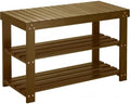 Pipishell 3 Tier Bamboo Shoe Rack Bench for Entryway, Yellow Brown by Pipishell