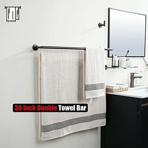 JQK Double Bath Towel Bar, Oil Rubbed Bronze 33 Inch 304 Stainless Steel Thicken 0.8mm Towel Rack for Bathroom, Towel Holder Wall Mount, Useable Length 30 Inch, TB100L30-ORB - Image 4