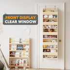 SpaceAid 2 Pack Over The Door Organizer with 5 Large Pockets and 10 Mesh Side Pockets, 5 Layers Door Organizer Hanging with Clear Window for Bedroom, Bathroom, Pantry and Nursery, Beige - Image 5