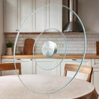 35" Glass Lazy Susan for Dining Table - Tempered Glass Round Clear Tabletop Large Rotating Tray, Silent & Smooth Spin (35inch/90cm) by HAOVZRI