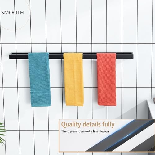 KOKOSIRI Towel Bar Matte Black Bath Towel Holder 32-Inch Kitchen Rack Stainless Steel for Bathroom Hardware Wall Mounted, 1 Pack B4008BK-L32 - Image 3
