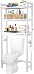 Homykic Over The Toilet Storage, 3-Tier Bamboo Bathroom Shelf, White by Homykic