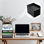 Wenqik 20 Pcs Stackable Paper Letter Trays Plastic Desk Organizer, Black - Image 6