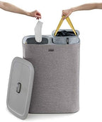 Joseph Joseph Tota 90 liter/23.8 gallon Laundry Hamper Separation Basket with lid, 2 Removable Washing Bags with Handles - Gray - Image 2