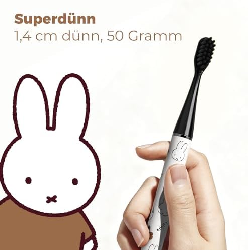 MIPOW Miffy BrushGo i4 Slim Electric Toothbrush Sonic Vibration Rechargeable Magnetic Travel Case & Ceramic Holder Dock 60Day Long Battery Soft Bristles 2Heads IPX7 Waterproof (Brown) - Image 3