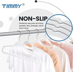 TIMMY 50 Pack Velvet Clothes Hangers, 17.7 in, White/Silver, Non-Slip - Image 5