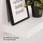Solid Wood Floating Shelves for Wall 36 Inches Long, White Wooden Shelf - Image 4