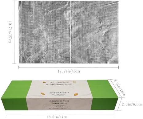 400 Sheets Heavy Duty Aluminum Foil Sheets, 10.75 × 17.7 inch/sheet, Precut Aluminum Foil Wraps, Pop-Up Interfolded Foil Sheets for Storing Food, Baking, Grilling, Roasting or Cooking - Image 2