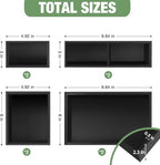 Bamboo Drawer Organizer Set, 8 PCS Black Multi-Use Drawer Storage Boxes, Junk Drawer Organizer Divider Bins for Bathroom, Kitchen, Office Desk, Makeup, Jewelry, Utensils - Image 2