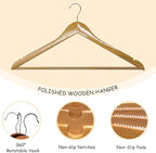 Urby Extra Wide Hangers for Plus Size Clothes, 19 Inch, Walnut Wood, 10pk - Image 5