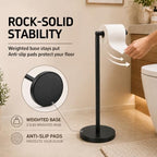 Matte Black Freestanding Toilet Paper Holder Stand, 3.3 lbs Base - Image 5