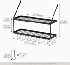KES 2-Tier Wall Pot Rack, 30-Inch, 100 Lbs Load, Heavy-Duty, Matte Black - Image 6
