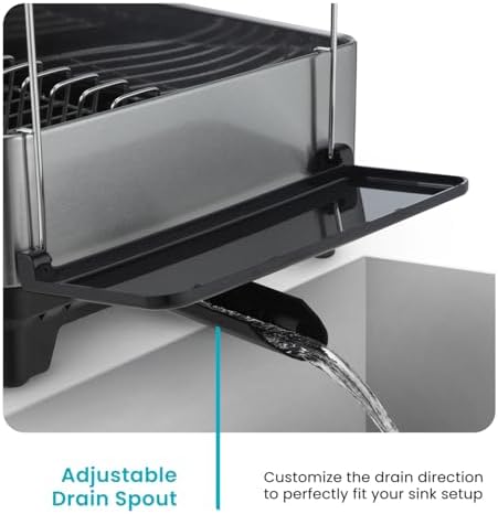 Home Zone Living Dish Drying Rack for Kitchen Counter with 2-Tiers - Image 3