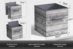 Sorbus 11 x 11 Storage Cubes, Foldable Fabric Bins (4 Pack, Rustic Gray) - Image 3