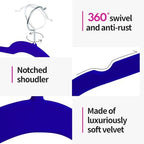 Velvet Hangers 30 Pack, Non-Slip Slim Felt Clothes Hangers, Navy Blue - Image 5