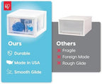 IRIS USA 8-Pack, 6 Qt. Small Stacking Drawer Storage Organizer, White - Image 6