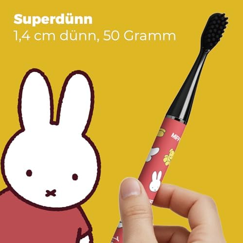 Miffy i4 Slim Sonic Electric Toothbrush Ultra Slim Thin Rechargeable Ultrasonic Smart Tooth Brush Free Petite Travel Case & Ceramic Holder Dock for Travel & Home, IPX7 Waterproof (red) - Image 3