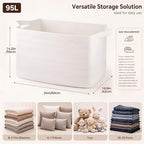 OIASKET 95L Extra Large Blanket Basket, 24" x 16.9" x 14.2" Woven Basket - Image 2