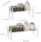 Multi-Functional Metal Shoe Rack,Expandable Adjustable Stackable Kitchen Organizer,Metal Shelf risers for cabinets, Kitchens and Closet, Bathroom(3Packs/White/Medium) - Image 6