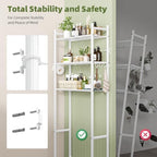 Simple Trending 3-Tier Over Toilet Storage Rack with Paper Holder & Hooks - Image 5