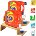 Liquid Laundry Detergent Holder Stand with Tray & Strap - 2 Pack - Wood by Skywin