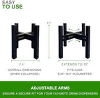 Adjustable Drink Dispenser Holder - Stand for 6-11" Dispenser, Fits 1-3 Gallon Glass Water Jar, Black - Image 2