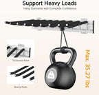 9 Arms Steel Slide Out Pants Rack Closet Pants Hanger Bar Pull Out Trousers Rack Tie Belts Scarf Racks, Wardrobe Clothes Organizers Rail Pull Out Closet Storage Rod-(Right Side Mounts) - Image 2