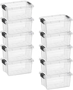 Superio 3.4 Quart Clear Plastic Storage Boxes with Lids, Stackable Organizer Containers, BPA-Free Storage Bins for Home, Office, School & Dorm, 10 Pack by Superio