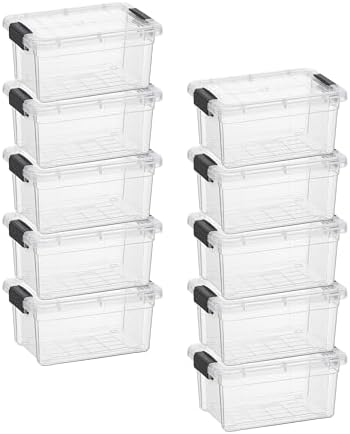 Superio 3.4 Quart Clear Plastic Storage Boxes with Lids, Stackable Organizer Containers, BPA-Free Storage Bins for Home, Office, School & Dorm, 10 Pack by Superio