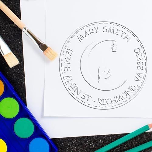 Custom Islamic Gift - Personalized Desk Crescent Prayers Name & Address Stamp, Mailing Paper Embosser for Muslim Community Leaders, 1-5/8 Size, Personalized Mailing Stamp for Elegant Correspondence - Image 6