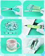 Green Desk Accessories and Organizers with Desk Organizer and 360°Rotating Pen Holder stapler Pen and a Lot of Office Green Office Supplies Beautifully Presented in a Gift Box - Image 5