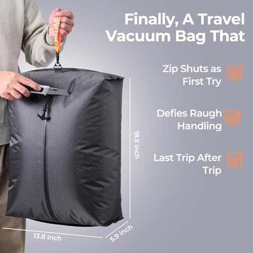 Relime Classic Series Vacuum Bags for Travel Luggage with Wireless Pump, Compression Bags for Carry On Suitcases and Backpack, Vacuum Seal Packing cube for Cloth Packing (2PC + PUMP) - Image 6