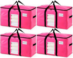 TAILI 4 Pack Pink Extra Large Moving Bags,Storage Bags with Visible Window by TAILI