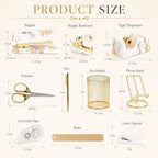 Office Desk Supplies Accessories Women - Women Marble Desk Decor Set Gold - Image 6
