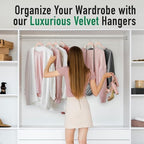 Sishynio Velvet Hangers 50 Pack, Non-Slip Slim Felt Clothes Hangers Pink - Image 7