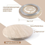 Travertine Lazy Susan for Table Top, 12 in Lazy Susan Turntable Organizer for Cabinet Pantry Kitchen Countertop Fridge Bathroom Makeup Vanity Countertop - Image 2