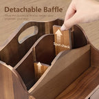 Rebee Vision Acacia Wood Mail Organizer for Desk with Drawer Entryway,Brown - Image 4