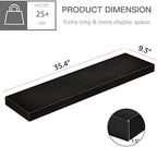 QEEIG Long Floating Shelves for Wall (Black, Set of 2, 35.4") - Image 3