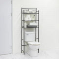 Bathroom Over Toilet Storage Rack, 3-Shelf Wall Mount Steel Organizer, Black Finish, 30 lb Capacity by TAYNEVOBRIGHTERYOURBETTER