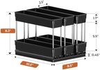 Mystozer Pull Out Spice Rack Organizer for Cabinet, Slide Out Spice Racks Organizer, Easy to Install Spice Cabinet Organizers, 8.5''Wx10.5''Dx8.3''H, 3 Drawers - 2 Tiers (Black) - Image 3