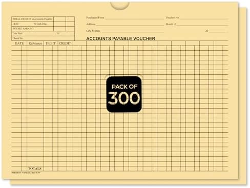 Accounts Payable Voucher Envelopes General Accounting Style, Buff 300 Pack by Unknown