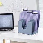 Acrimet 5 Section Incline File Sorter Organizer, Desktop Mail Holder, Blue - Image 2