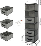 GRANNY SAYS Hanging Closet Organizer, 5 Drawers, 6 Shelves, 4 Pockets, Gray - Image 3