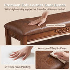 Shoe Rack Bench Entryway Storage with Leather Cushion, 47.2" - Image 6